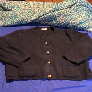 J. Crew Black and Gold Blazer with Round Neckline